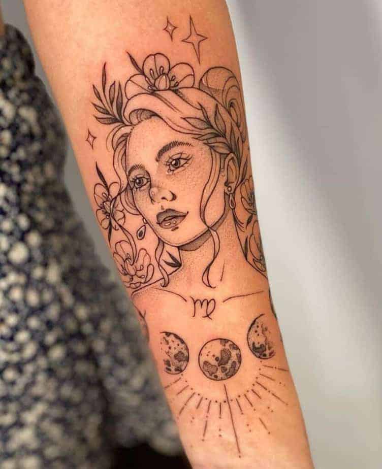 17. Ein feines Jungfrauengöttinnen-Tattoo