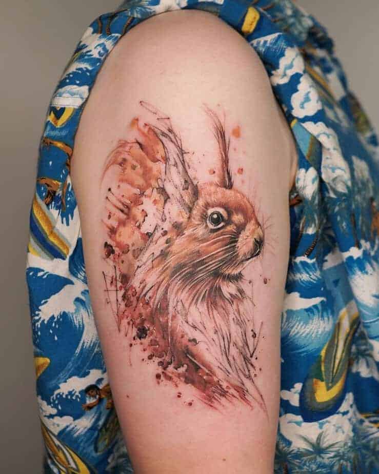 12. Aquarell-Eichhörnchen-Tattoo