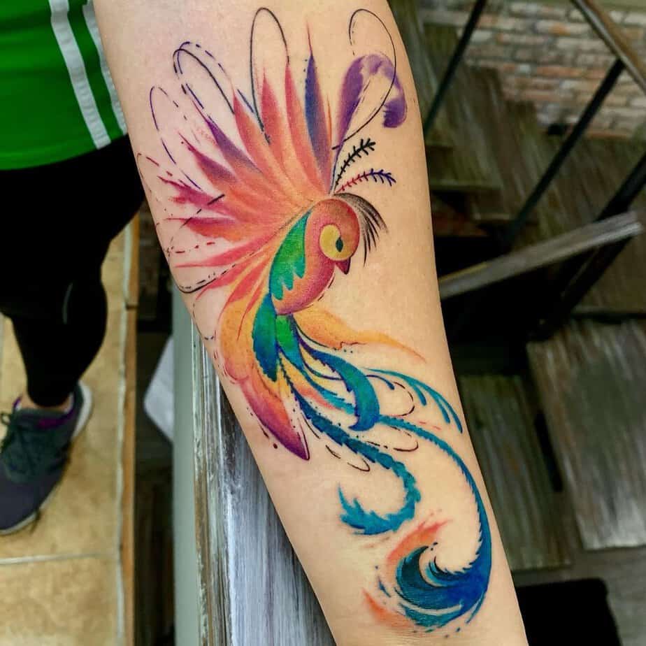 15. Regenbogen-Quetzal-Tattoo