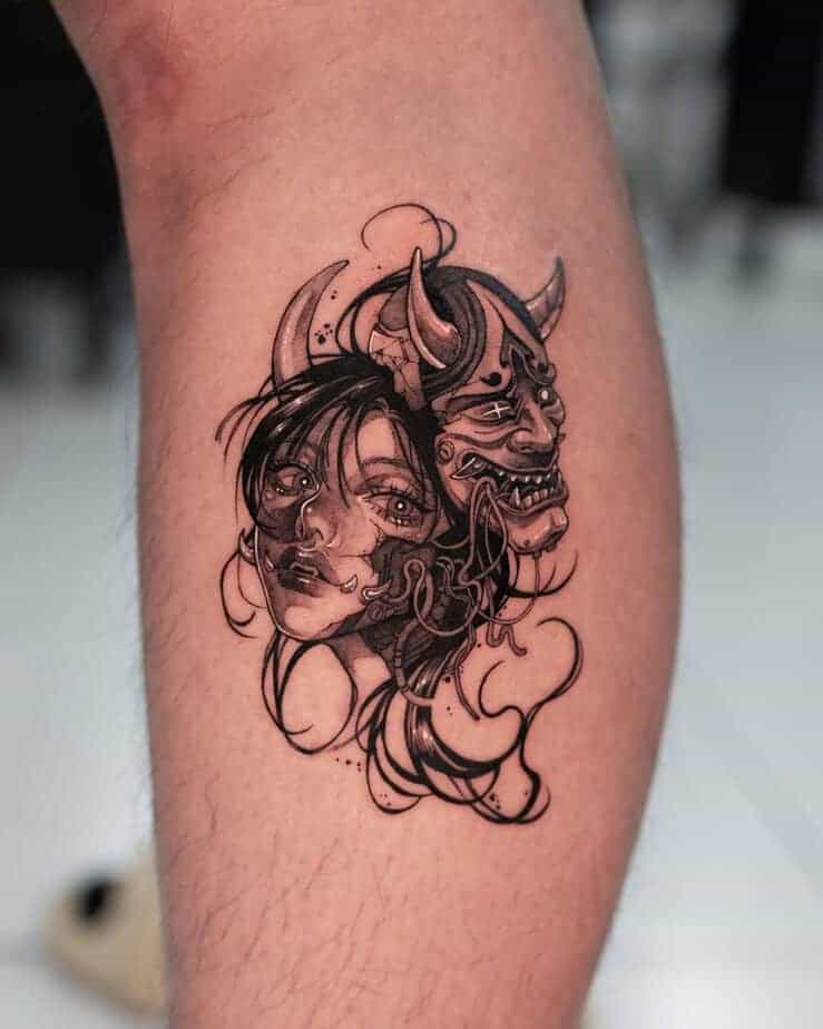 10. Hannya-Cyberpunk-Tattoo