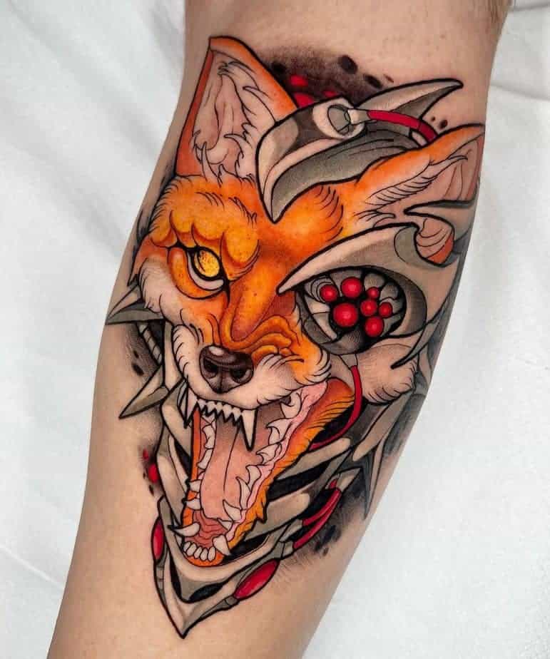 13. Fox Cyberpunk Tattoo