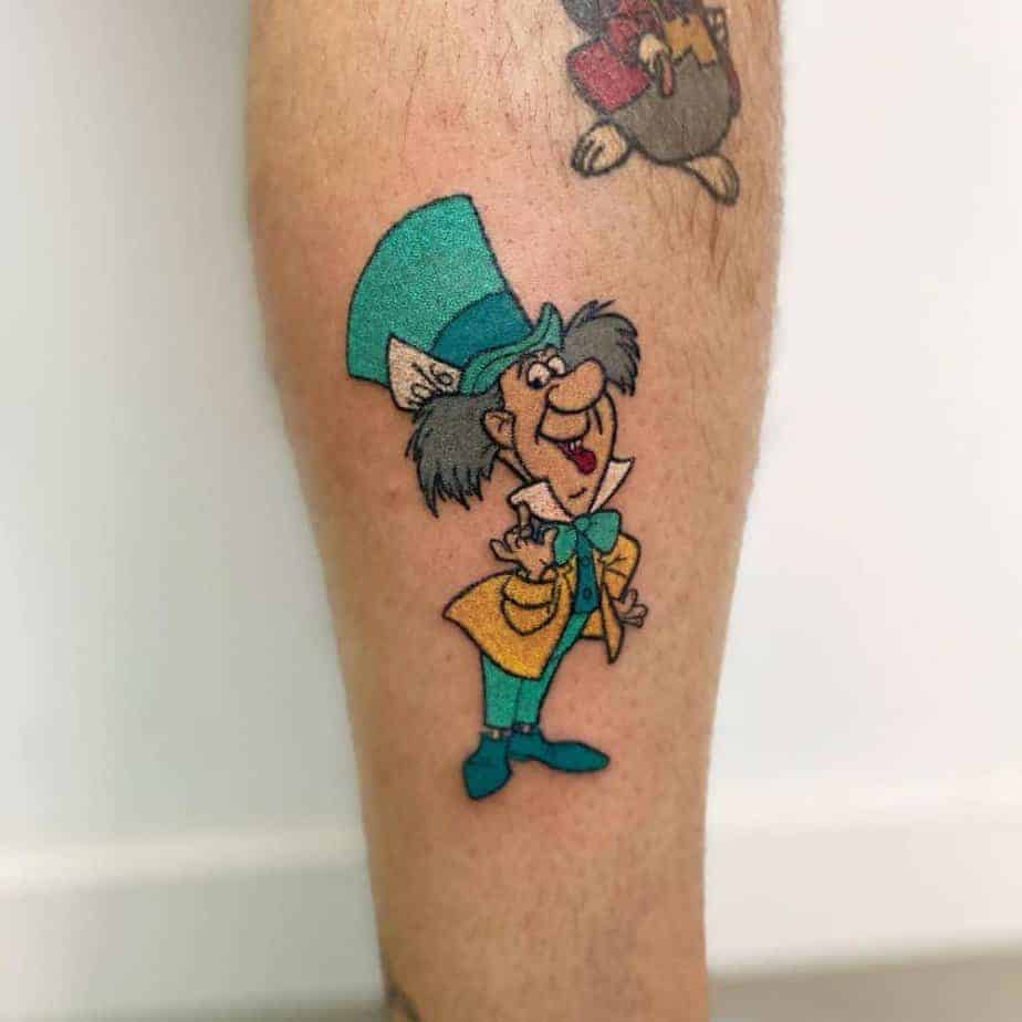 3. Cartoon Mad Hatter Tattoo