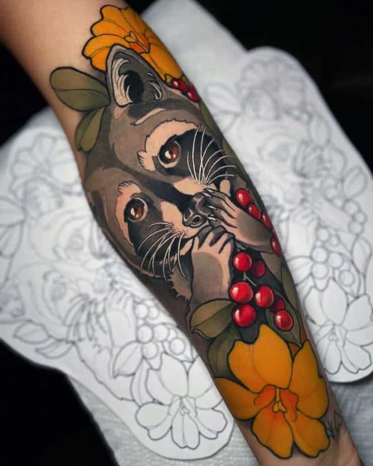 7. Realistisches Waschbär-Tattoo